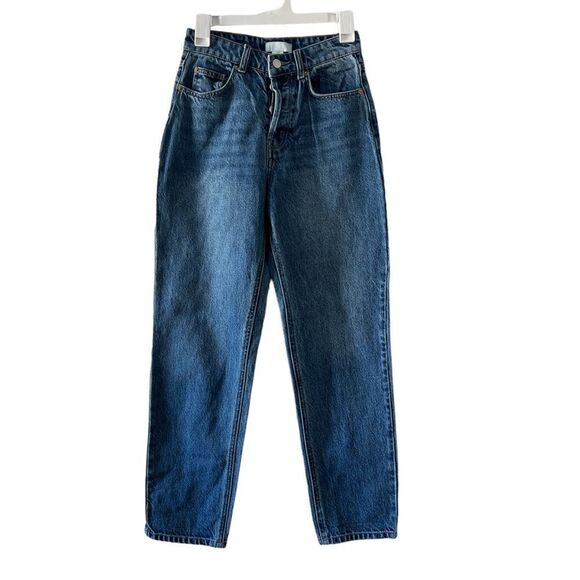 H and M 100% Cotton High Rise Mom Jeans‎ 2 - Picture 1 of 4
